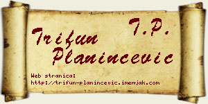 Trifun Planinčević vizit kartica